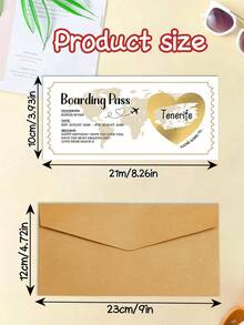1pc Personalized Scratch-Off Boarding Pass, Reveal Holiday Surprise Destination, Surprise Holiday Ticket, Birthday Gift, Boyfriend Gift, Customized Scratch Card Boarding Pass - White - View 12