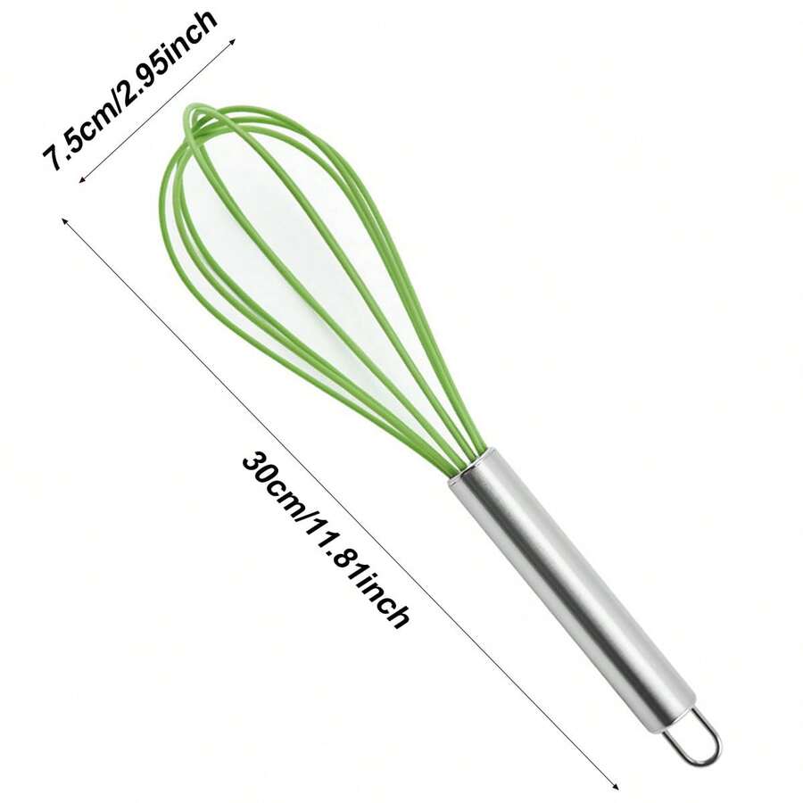 Stainless Steel Egg Beater Set - Manual Kitchen Mixer, Suitable for Beating, Whipping, Mixing - Enhanced Durability Bubble Egg Beater Set, Food Grade, Easy to Clean, Ergonomic Design - No Batteries Required - Verde - Ver 1