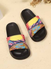 儿童软泡沫拖鞋，轻便防滑舒适，可爱卡通沙滩凉鞋。透气休闲，男女童均适用。