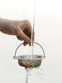 1/5/10个装厨房水槽滤水篮，加厚不锈钢材质，用于清洗蔬菜和清除堵塞水槽排水管的杂物。厨房用品 厨房配件 厨房工具 - 銀色 - 查看 4