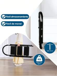 Escalera De Acero Tubular Tipo Tijera Plegable 3 Escalones - Todo negro - Ver 4