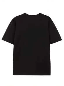 Women's T-Shirts, Simple And Romantic Digital Prints For Spring, Autumn, And Winter, Suitable For Parties, Team Building, Men And Women, Everyday Wear, Casual Wear, Sportswear, Vacation Wear, Christmas Decorations, And Halloween Gifts. - 黑色 - 查看 2