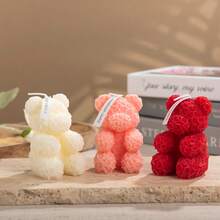 1pc Rose Bear Scented Candle, Available In Large And Small Sizes, Multiple Color Options, Suitable For Valentine's Day Candles, Valentine's Day Gifts, Birthday Gifts, Romantic Wedding Fragrance Decor, Living Room And Bedroom Decorations - Multicolor - View 5