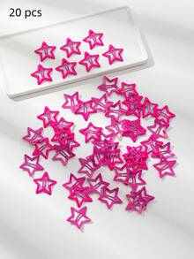 2/10/20/40个装 女士粉色星星时尚基础款发夹，发饰，情人节饰品 - 粉色 - 查看 18