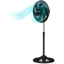 PRACTIKA 10-SF | Ventilador de Pedestal 10" Negro | 3 Velocidades | Altura Ajustable (66 a 88 cm) | Compacto y fácil armado | para Espacios Pequeños | 65W(NEGRO) - Multicolor - Ver 2