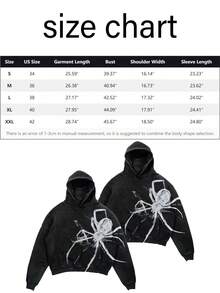 Black Hoodie With Skull And Floral Print Y2K Men's Washed Vintage Sweatshirt Spider Web Pattern Print Black Hoodie Casual Loose Fit Large Pockets Hip Hop Sweethearts Hoodies - 黑色 - 查看 4