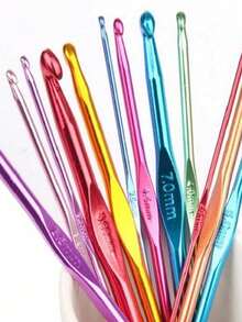 12pcs/Set Random Color Crochet Hooks, Handmade DIY Knitting Tools - Multicolor - View 3