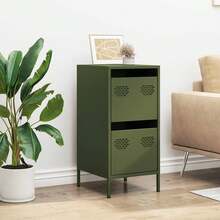 Credenza vidaXL verde oliva 35x39x73,5 cm acciaio laminato a freddo - Multicolore - Visualizzare 3