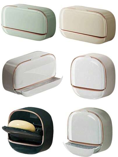 1 pieza Jabonera de pared, estilo de lujo con orificio de drenaje, adecuada para ducha, baño, sin necesidad de perforar, decoración del hogar y del baño, otoño, decoración de vuelta a la escuela