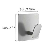 2pcs Adhesive Towel Hooks/Bathroom Wall Hooks - Black/Silver Heavy Duty Self-Adhesive Hooks, Can Be Stuck On Bedroom, Kitchen Doors To Hang Bathrobes, Coats, Clothes, Towel/Coat Hooks, Wall Hooks, Stick On Bathroom Or Kitchen, Stainless Steel Material, 4pcs Set, Home Decor, Valentine's Day Gift, 2026 Essential - Multicolor - View 18