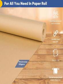 1 Roll Single Layer Single-Sided Coated Kraft Paper, Apparel Fabric Sample Paper, Packaging Paper, Coated Paper, Gift Wrapping, Flower Bouquet Wrapping, Suitable For Apparel Design, Fresh Flower Packaging, Gift Box Packaging, Birthday DIY Wrapping, Back To School, Valentine's Day, Christmas Eve Packaging, Etc.