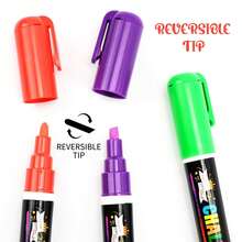 8/12 pièces/set Marqueurs craie liquide, surligneurs multicolores effaçables, marqueurs pour tableau d'écriture LED, vitre d'art, 8-12 couleurs - Multicolore - Voir 8