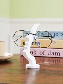 1pc Facial Creative Glasses Stand, Desktop Glasses Placement Stand. A Fun And Simple Eyeglass Holder With A Rectangular Profile. - Multicolor - View 4