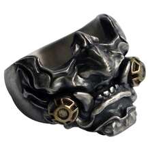 Cyberpunk Samurai Mask Design Mechanical Futuristic Ring, Japanese Streetwear Style - Multicolor - View 1