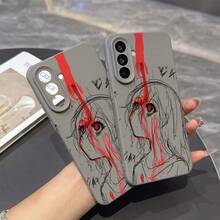 INS Creative Design Evil Bloodthirsty Girl Pattern Y2K Mobile Phone Case For Samsung For Galaxy A55 A35 A16 A05 A14 A24 A34 A54 A15 A05S A25 A23 A33 A53 A73 A13 A04E A04 A22 4G 5G Shockproof Soft Back Cover Couple Gift.Christmas Accessories.High-Definition Cute Printed Soft Phone Case, Suitable As A Christmas Gift For Family, Friends, Girlfriends, Phone Cases, Christmas Gifts, Fashionable Phone Cases - 混合顏色 1 - 查看 3