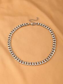 1pc Girl's Minimalist Punk Style Necklace, Exaggerated Personality Fashion Chain Necklace, Street Style - Multicolor - View 8