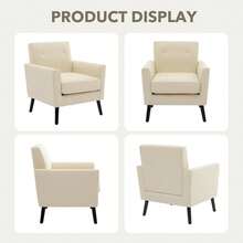 PtioHavn Sillón Sofá Individual Elegant Velvet Terciopelo Mueble Sala - Blanco - Ver 5