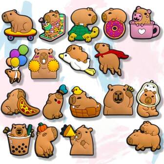 18 Stücke Wasserspitzmaus-Thema, klassisch & einzigartig, inspiriert zu endloser kreativer Inspiration. Geeignet für DIY-Dekoration, ob zum Dekorieren von Schuhen, Taschen, Armbändern oder als Party-Geschenke, Urlaubsdekorationen, kleine Geburtstagsgeschenke, kann einzigartige personalisierte Basic für den Strand präsentieren