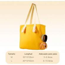 huMochila para MascotasBolsa para Perros y Gato Bolsa de Hombro de Lona para Mascotas para Aventuras y Viajes al Aire Libre con Cremalleras de  de Bloqueo Portátiles Los Gatos Pueden Caminar220 - Amarillo - Ver 3