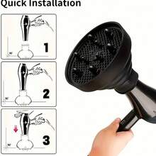 1pc Universal Foldable Hair Dryer Diffuser Attachment, Suitable For Curly, Wavy, Spiral Hair - Heat Resistant Silicone Portable Travel Hair Styling Accessory, Creates Defined Curls - Multicolor - View 2