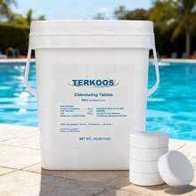 3" Swimming Pool Chlorine Tablets – 99% Pure Trichloro-S-Triazinetrione – Long-Lasting Slow-Dissolving  For In-Ground & Above Ground Pools  – Stabilized Chlorine For Clear Water – Summer Pool Maintenance, Spa, Hot Tub - 25磅 - 查看 2