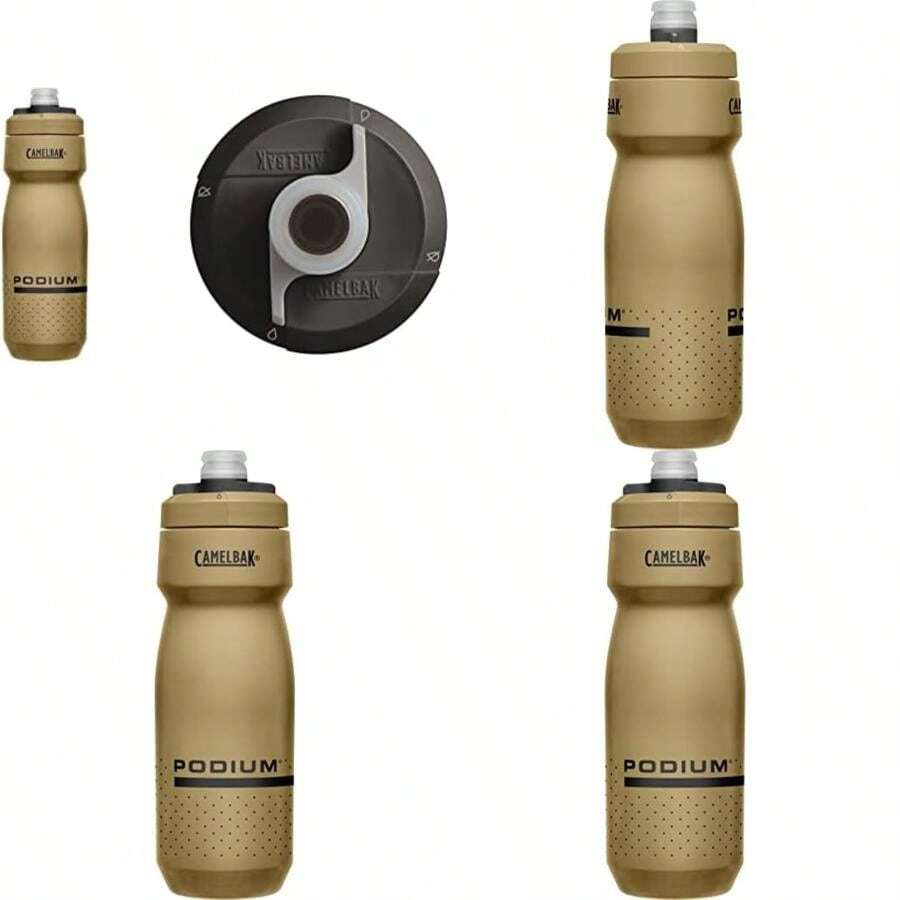CamelBak 1875702071 de Agua para Ciclismo Podium, 24oz, Gold(Botella + Gorra de repuesto, negro) - Multicolor - Ver 1