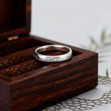 High-Quality 316 Stainless Steel, Hypoallergenic, Cute & Romantic Silvery Pink, Fade-Resistant Cartoon Element Couple Rings For Fall And Winter, Daily & Anniversary Matching, Christmas, Local Warehouse, A Delicate Gift For Women - Nhẫn đôi - Xem 5