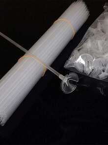 10/20/30/50个装塑料气球夹和杆，简约透明气球支架，适合派对使用 - 透明色 - 查看 3