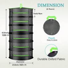 1个金属网状草药晾干架，悬挂式花园草药晾干架，适用于草药、种子、芽苗、水果