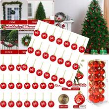 24 Pcs Christmas Disco Balls Mini Mirror Ball Hanging Decorations Small Plastic Ornament For Indoor Outdoor Party Christmas Tree Holiday Wedding 3CM/1.18'' Red - 紅色 - 查看 1