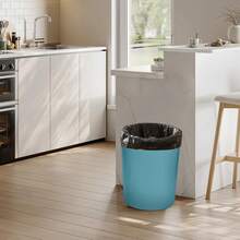 Round Trash Can – Plastic Waste Basket – 1.8 Gallon (Approx. 4.8 Liters) – Suitable For Office, Home, Bathroom, Kitchen – Green - 咖啡色 - 查看 3