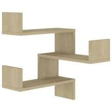Étagères d'angle vidaXL, lot de 2, chêne Sonoma, matériau à base de bois - Multicolore - Voir 5