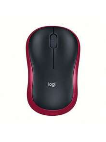 Logitech M185 Wireless Office Mouse: Plug And Play, Driver-Free, Long Battery Life, 1000DP, Precise Tracking, Quiet Button Design, Compatible With Both Laptops And Desktops. - Red - View 1
