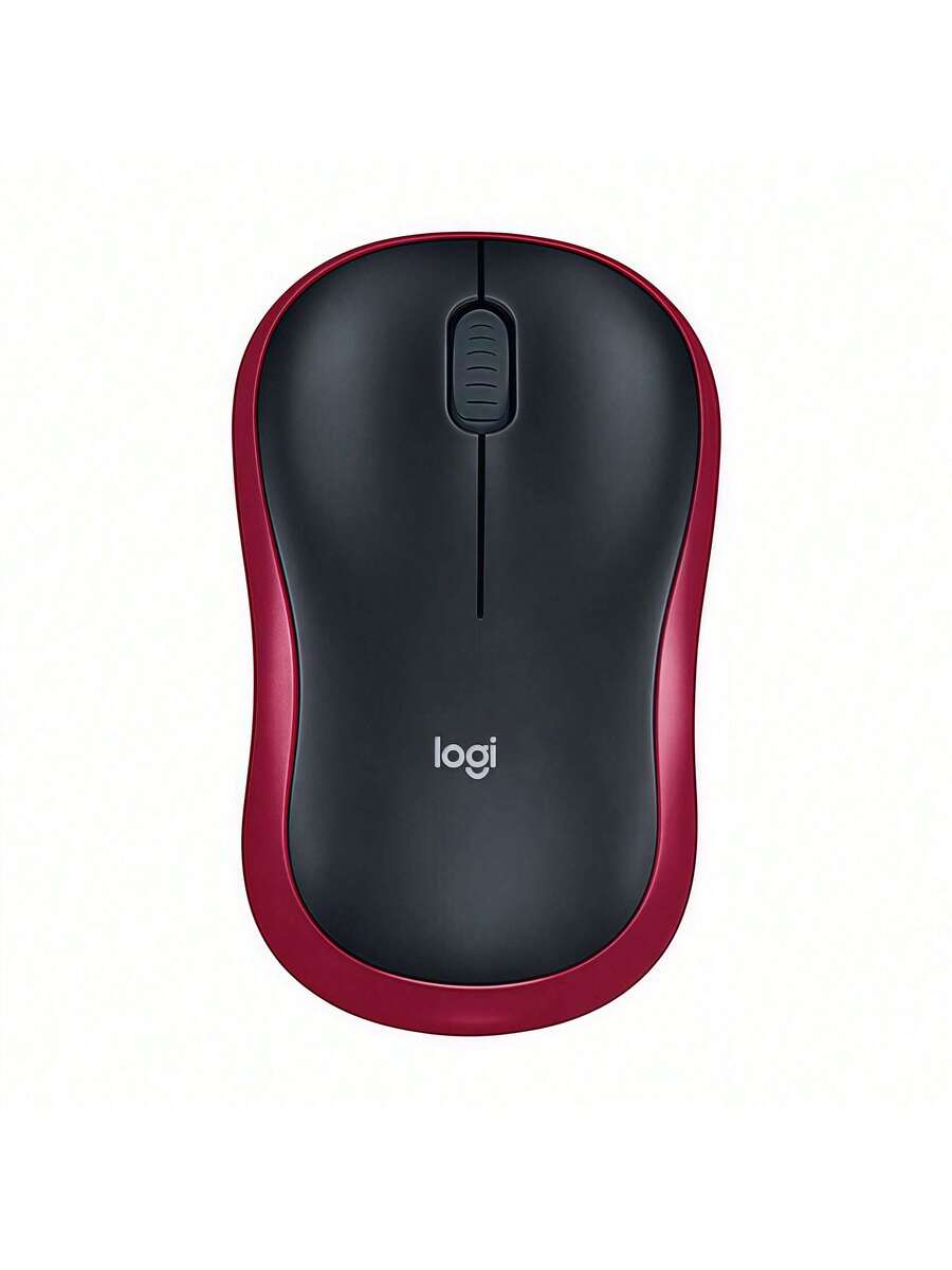 Logitech M185 Wireless Office Mouse: Plug And Play, Driver-Free, Long Battery Life, 1000DP, Precise Tracking, Quiet Button Design, Compatible With Both Laptops And Desktops. - Red - View 1
