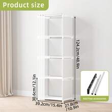 Tomnk 4-Tier Bookcase In Black - Modern Display Cabinet For Books, Decor & Essentials, Space-Saving Organizer With Adjustable Shelves, Entryway, Home Office, Easy Assembly - Multicolor - View 5