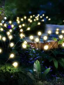 1pc Solar Firefly Lamp, Newly Upgraded Swinging Solar Lamp, Swinging With The Wind, Outdoor Solar Lamp, Courtyard Decoration, Small Path, High Flexible Wire And Sturdy Lamp Holder, Suitable For Garden, Courtyard, Lawn Decoration, Solar Energy 6-8-10 LED Outdoor Garden Lamp