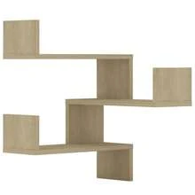 Étagères d'angle vidaXL, lot de 2, chêne Sonoma, matériau à base de bois - Multicolore - Voir 2