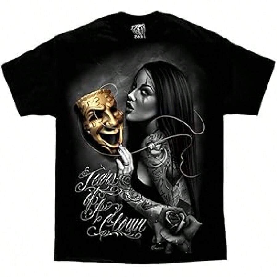 Tears Of A Clown Tattoo Lowrider Homies David Gonzales DGA Art Men's T Shirt - Main Color Of the Picture - View 1