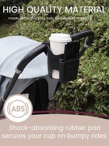 1PC Universal 2-In-1 Stroller Cup & Phone Holder With Stroller Clamp Set, Stroller Rotating Hook Set, Multi-Use For Stroller, Bike, Wheelchair, Walker With Secure Anti-Slip Grip - Multicolor - View 7