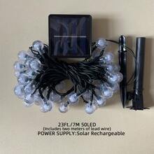 1串20/50/100颗LED灯珠，5米/7米/12米太阳能户外泡泡灯串，8种灯光模式，水晶球仙女灯，适用于帐篷、派对、草坪、露营、花园、露台、庭院、栅栏、树木、婚礼、生日等场合。 - 氣泡球 - 查看 16
