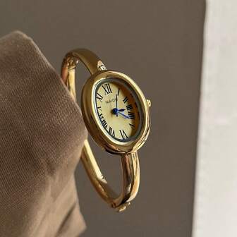 1PC Small Vintage Luxury Women's Bracelet Watch, Fashion Minimalist Elegant Waterproof Stainless Steel Quartz Watches, Suitable For Daily Wear, Birthday Gift