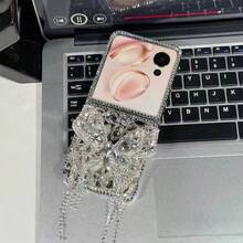 New Luxury Rhinestone Butterfly Tassel Folding Phone Case, Suitable For Samsung Galaxy Z Flip3 5G/Galaxy Z Flip 4 5G/Galaxy Z Flip 5 5G/Galaxy Z Flip 6 5G/Galaxy Z Flip 7 5G, High-End Fashion Foldable Phone Case - Multicolor - View 5