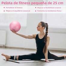 NEWKIBOU Pelota de Pilates (Fitball Anti-Burst) 25cm, 55cm, 65cm, 75cm - Pelota de Ejercicio para Yoga, Embarazo, Abdominales y Ejercicios Básicos - Incluye Bomba de Aire - 25CM-Rosa - Ver 5