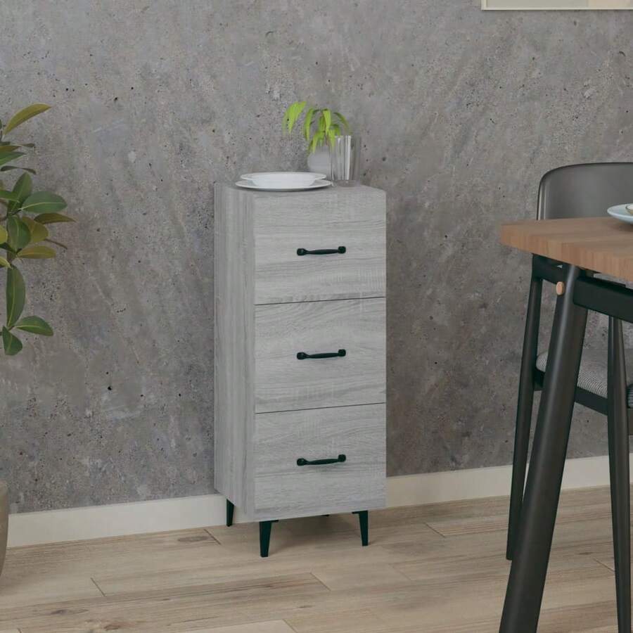 Credenza vidaXL Sonoma grigia 34,5x34x90 cm materiale a base di legno - Multicolore - Visualizzare 1