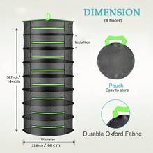 1个金属网状草药晾干架，悬挂式花园草药晾干架，适用于草药、种子、芽苗、水果