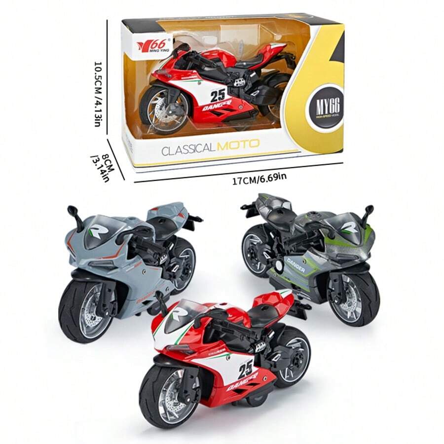Ducati Motorcycle Die-Cast Replica 1:12 - Sound & Light Collection Toy, Ideal Gift For 3+ Kids On Christmas/Birthday (3 Colors, 1pc)