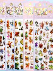 3D立体浮雕水晶贴纸，水果兔子图案，儿童手工教育DIY装饰材料，礼品贴纸，螺旋笔记本，办公学习用品，男女通用，提高工作效率，返校必备，学习用品 - 彩色 - 查看 3