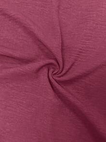 Plus Size Women's Pleated Wide Leg Casual Solid Color Jumpsuit With Pockets, Spring/Summer - Red Violet - View 7