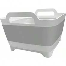 Dishpan For Washing Dishes 9L 2.4Gallon Collapsible Wash Basin With Drain Plug Carry Handles Collapsible Bucket For Cleaning Vegetable Washing RV(Grey) - 綠灰 - 查看 1