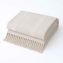 Decorative Throw Blanket In Fine Cotton - Comfortable Touch 2.50m X 2.20m - 沙 - 查看 8